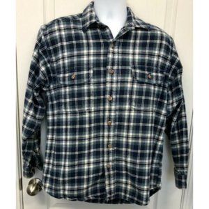 Field Stream Flannel Shirt Adult Medium Blue Plaid Heavyweight Mens